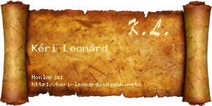 Kéri Leonárd névjegykártya