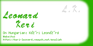 leonard keri business card